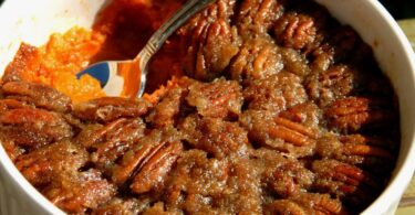 Sweet Potato Casserole with Pecans Topping recipe