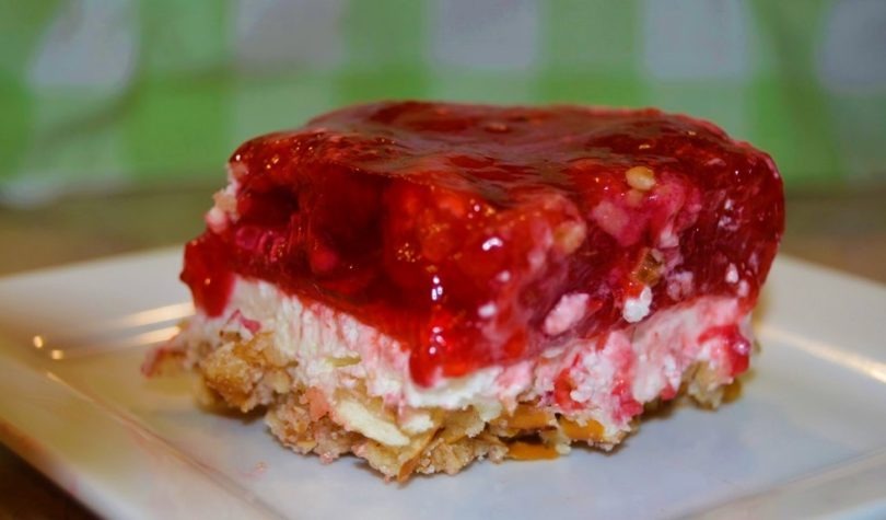 Raspberry Pretzel Salad