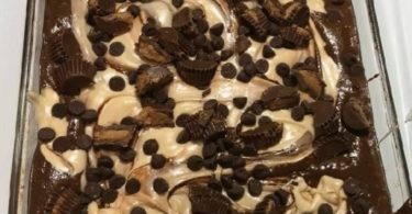 Reeses Peanut Butter Cup Earthquake Cake