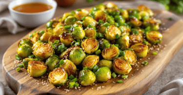 Honey Garlic Roasted Brussels Sprouts