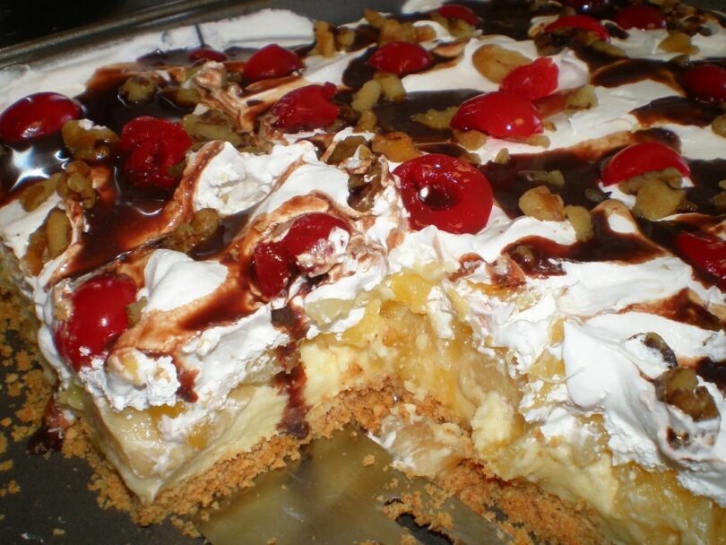 Banana Split Brownie Cake