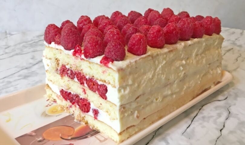 Raspberry Cloud Cake