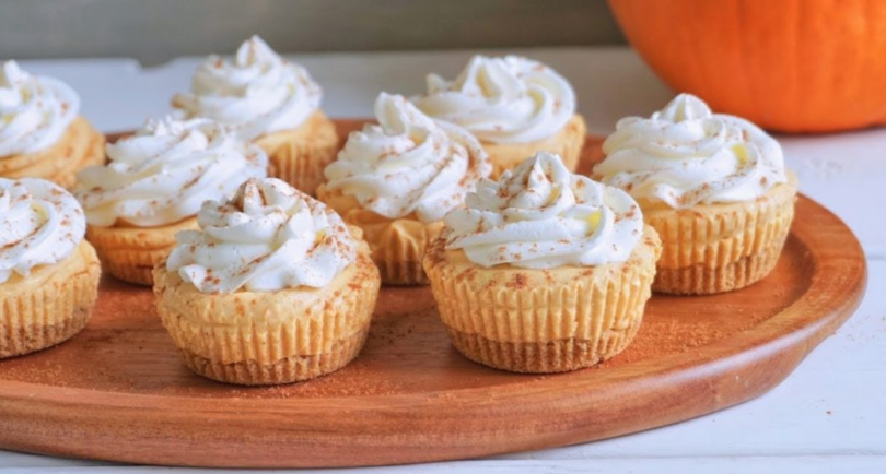 MINI PUMPKIN CHEESECAKES