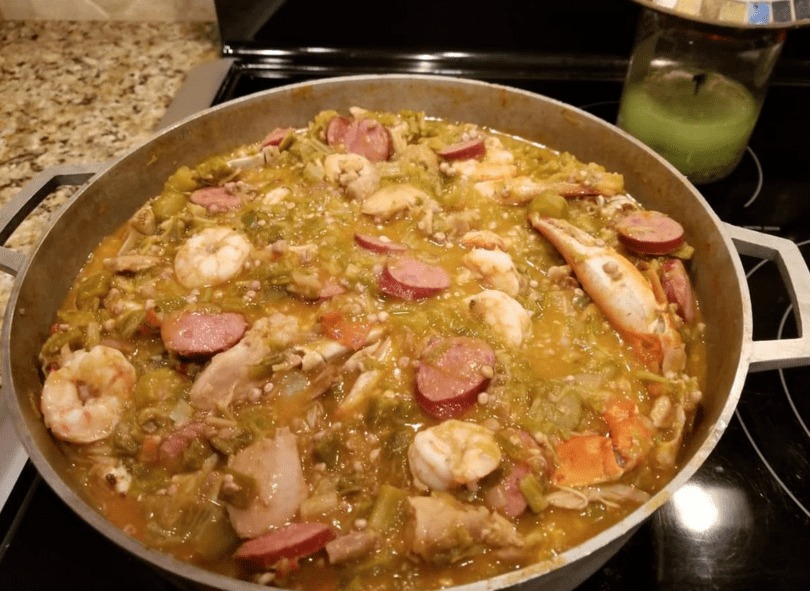 OKRA WITH SHRIMP, CRAB AND SAUSAGE1