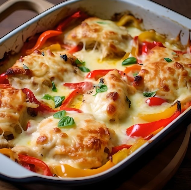 Chicken and Bell Peppers Casserole