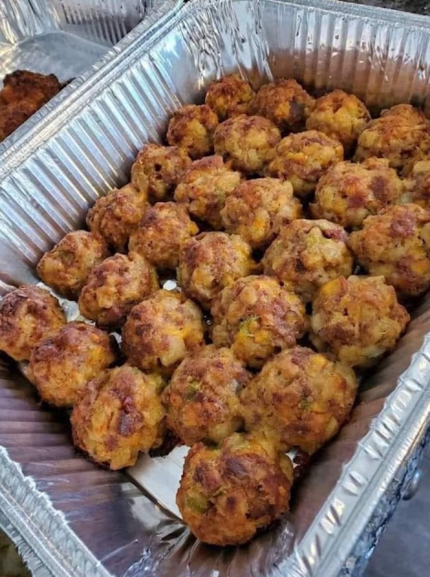 These stuffing balls are perfect for a holiday side dish because everyone gets their own portion! One less dish to make during the day?