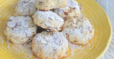 Various names are used for these Italian almond cookies, such as Ricciarelli in Tuscany, where they are a winter specialty.