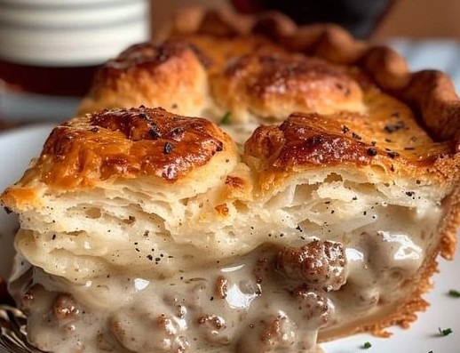 Sausage, Gravy, and Biscuit Pie - Easy Recipes