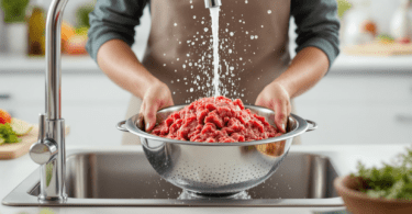 Wash ground meat