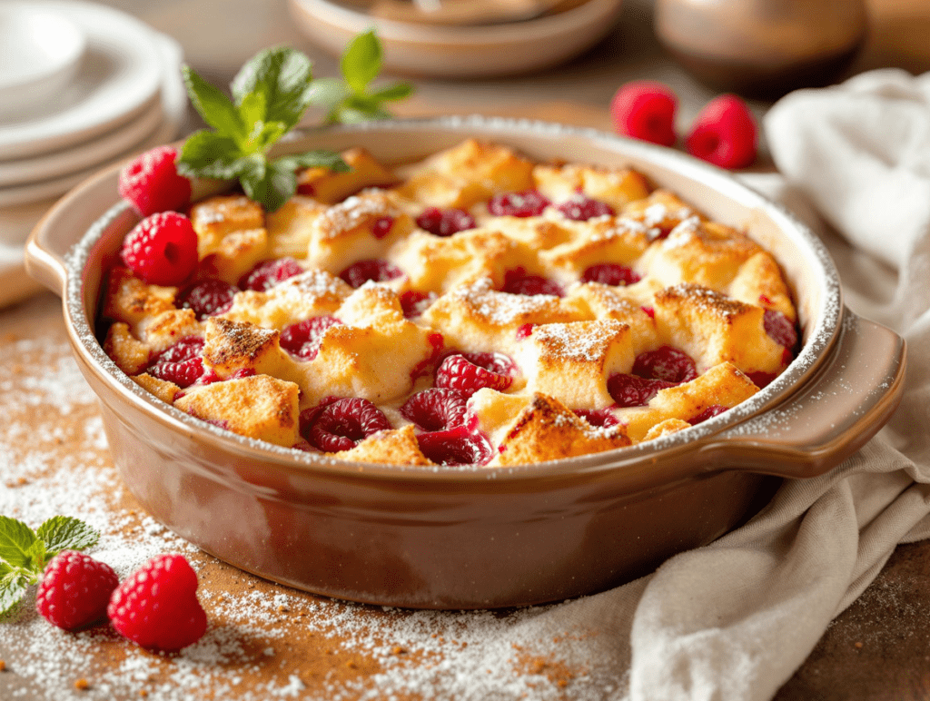 Raspberry Bread Pudding