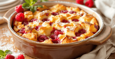 Raspberry Bread Pudding