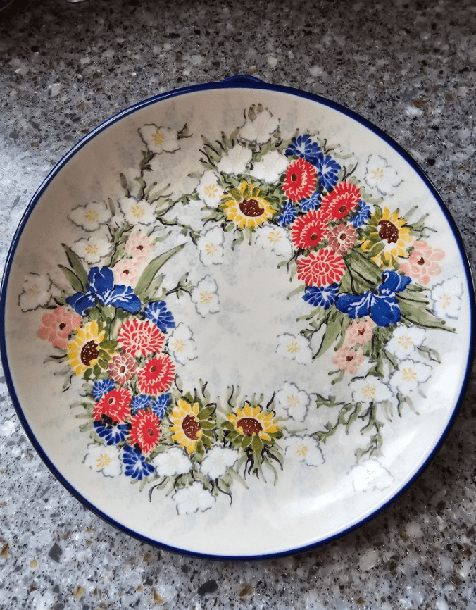 UNIKAT-5163 Polish Ceramic Plate with Floral Design